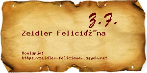 Zeidler Feliciána névjegykártya